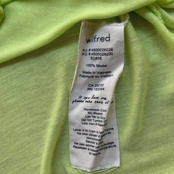 Aritzia Wilfred T-shirt Short sleeve Crew neck Yellow Size XS - Picture 5 of 7
